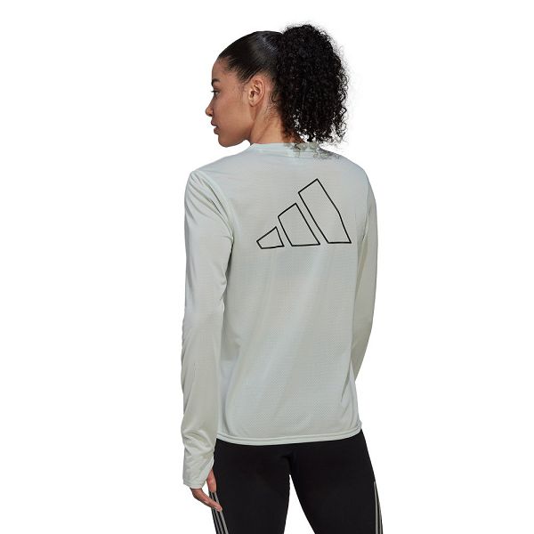 Green Women's Adidas Run Icons Long Sleeve T Shirts | 9071642-OD