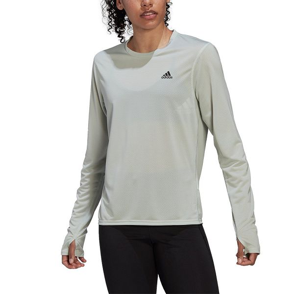 Green Women\'s Adidas Run Icons Long Sleeve T Shirts | 9071642-OD