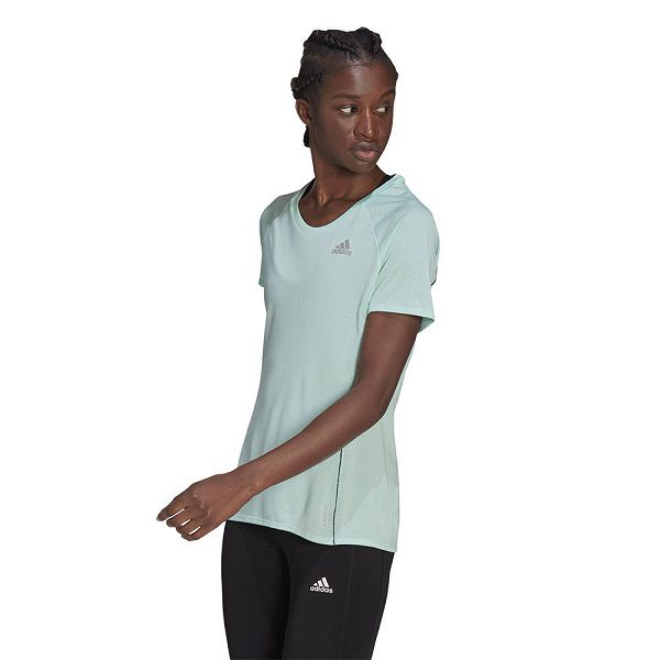 Green Women\'s Adidas Runner Short Sleeve T Shirts | 6905372-QC