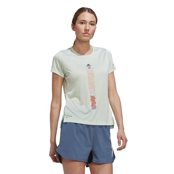 Green Women's Adidas Terrex Agravic Short Sleeve T Shirts | 3178926-AQ