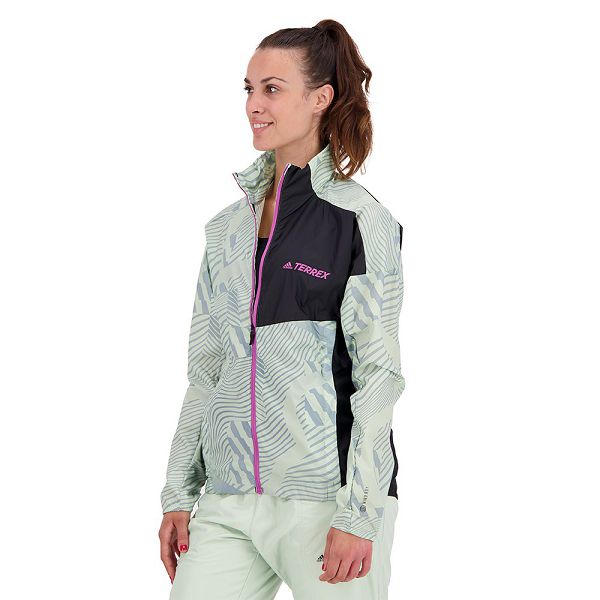 Green Women's Adidas Terrex Printed Jackets | 9657408-MS