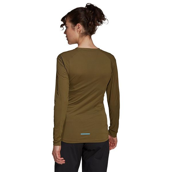 Green Women's Adidas Trail Long Sleeve T Shirts | 8049163-VE