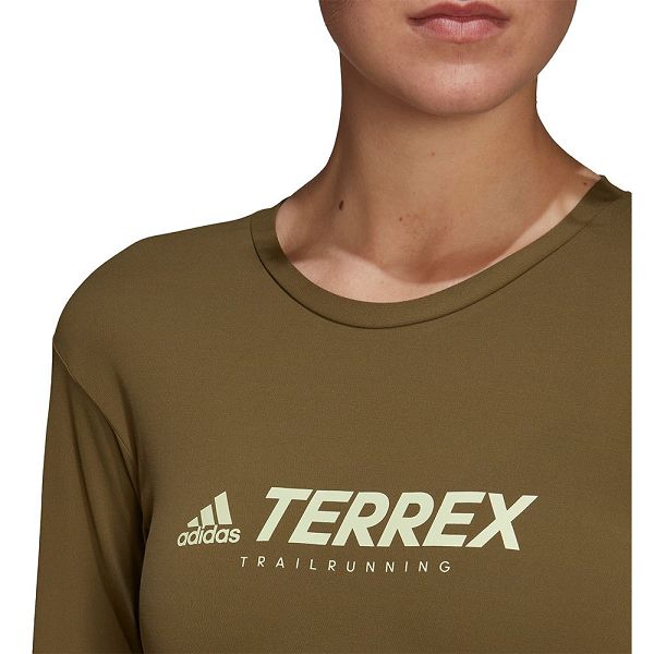 Green Women's Adidas Trail Long Sleeve T Shirts | 8049163-VE