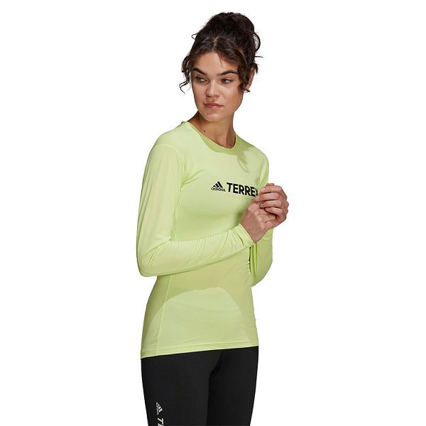 Green Women's Adidas Trail Long Sleeve T Shirts | 8075143-SZ