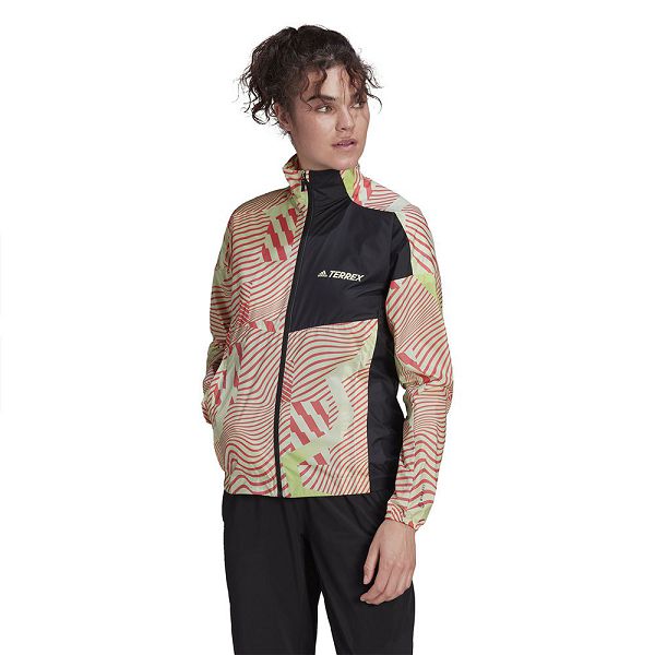 Green Women's Adidas Trail Windbreaker Jackets | 1976805-ES