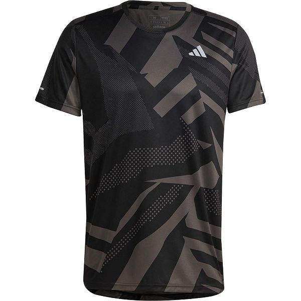 Grey/Black Men's Adidas Own The Run Seasonal Short Sleeve T Shirts | 5407913-BO