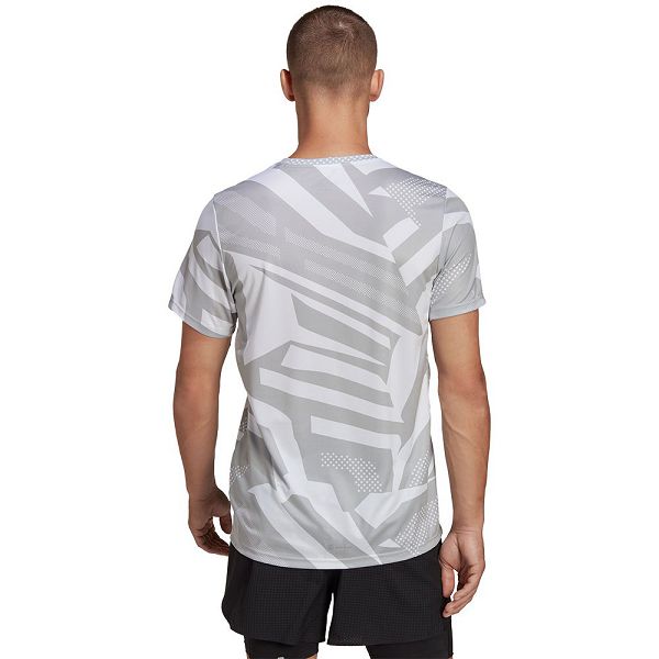 Grey Men's Adidas Own The Run Seasonal Short Sleeve T Shirts | 4308617-DT