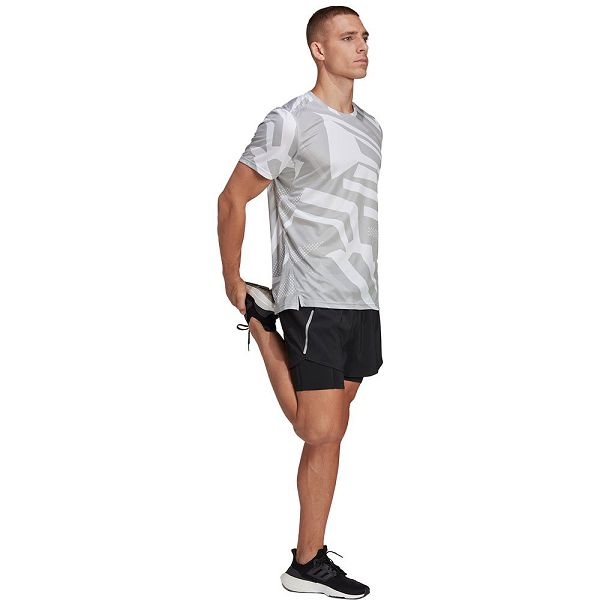 Grey Men's Adidas Own The Run Seasonal Short Sleeve T Shirts | 4308617-DT