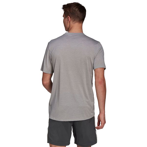 Grey Men's Adidas Primeblue Designed 2 Move Heathered Sport Short Sleeve T Shirts | 2164935-TB