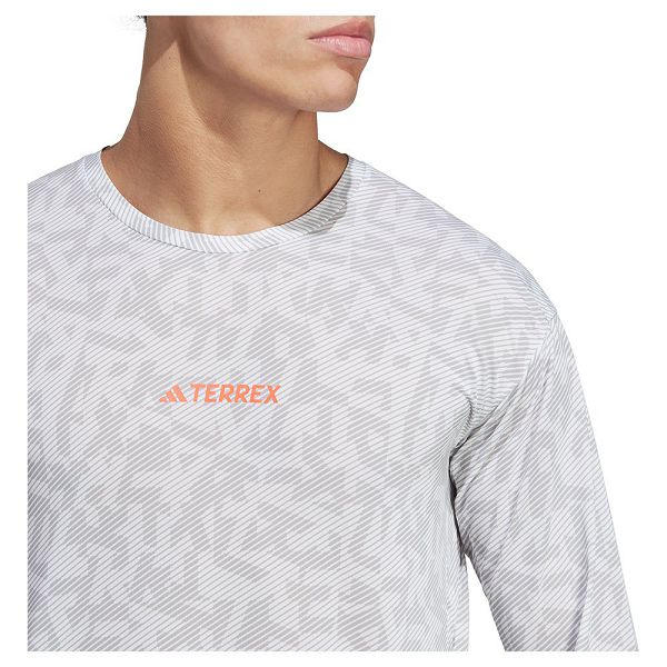 Grey Men's Adidas Trail Gfx Long Sleeve T Shirts | 9064185-FI