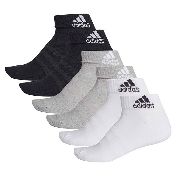 Grey/White/Black Men\'s Adidas Cushion Ankle 6 Pairs Socks | 3796540-IC