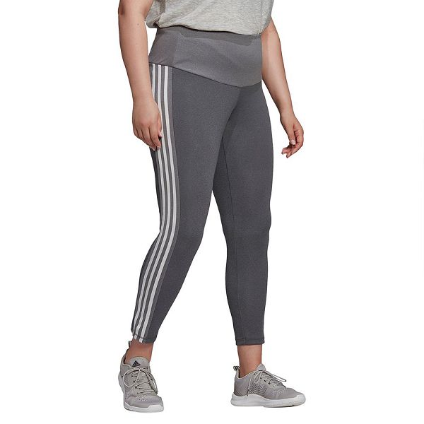 Grey Women\'s Adidas 3 Stripes 7/8 Big Leggings | 6832741-IB