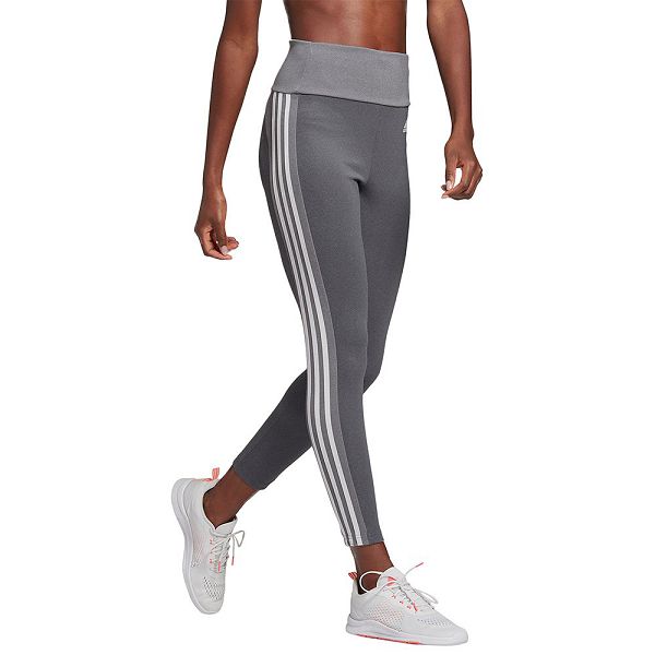 Grey Women's Adidas 3 Stripes 7/8 Leggings | 2560817-HY