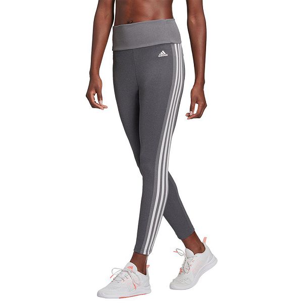 Grey Women\'s Adidas 3 Stripes 7/8 Leggings | 2560817-HY