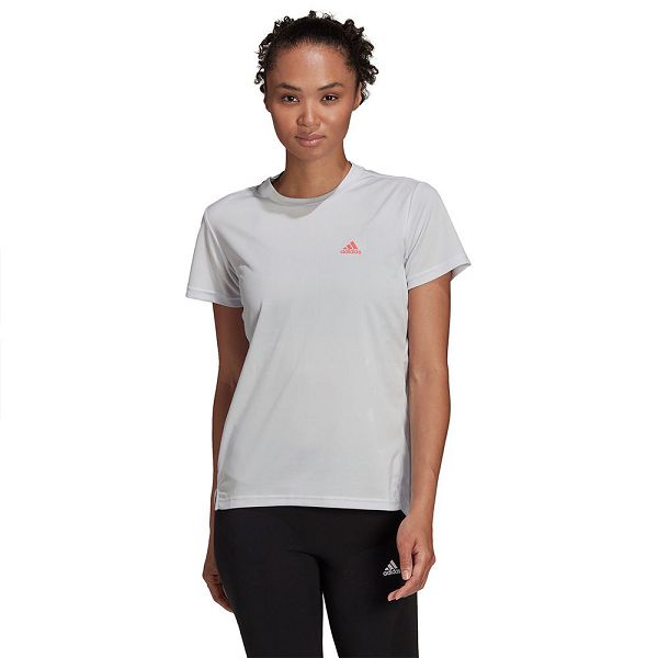 Grey Women's Adidas 3 Stripes Short Sleeve T Shirts | 6985137-ED