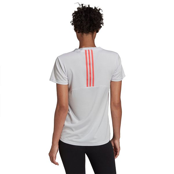 Grey Women's Adidas 3 Stripes Short Sleeve T Shirts | 6985137-ED