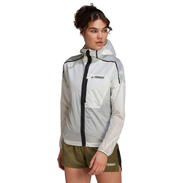 Grey Women\'s Adidas AGR Windbreaker Jackets | 7639528-QB