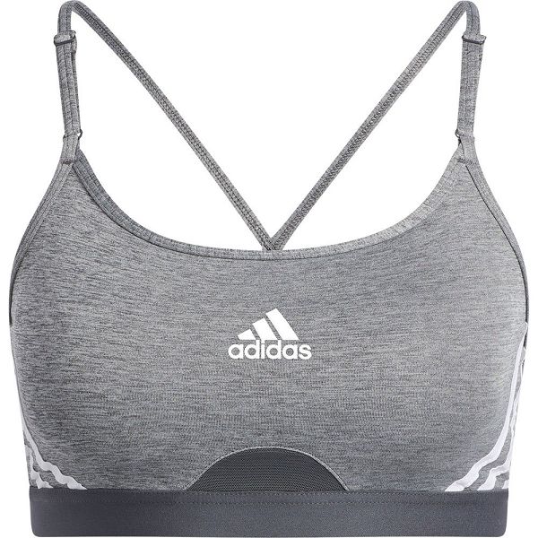 Grey Women's Adidas Aero 3 Stripes Sports Bra | 1578904-EP