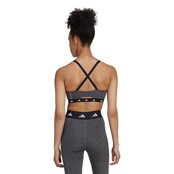 Grey Women's Adidas Aeroimpact Light-Support Techfit Sports Bra | 8367520-CB