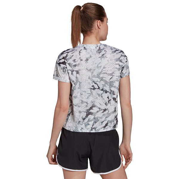 Grey Women's Adidas Fast Aop Short Sleeve T Shirts | 7350916-HW