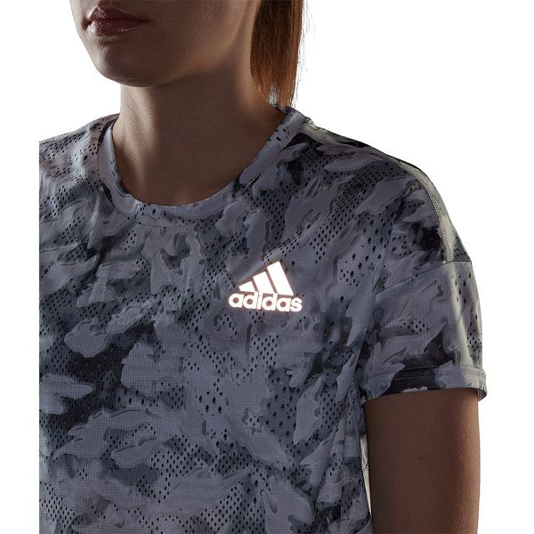 Grey Women's Adidas Fast Aop Short Sleeve T Shirts | 7350916-HW