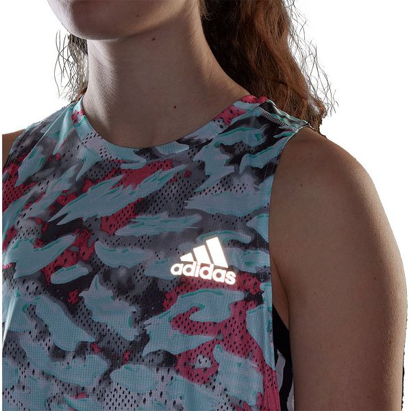 Grey Women's Adidas Fast Aop Sleeveless T Shirts | 9782135-BQ