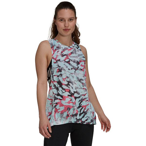 Grey Women\'s Adidas Fast Aop Sleeveless T Shirts | 9782135-BQ