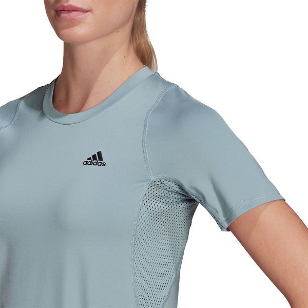 Grey Women's Adidas Run Fast PB Short Sleeve T Shirts | 5134279-AD