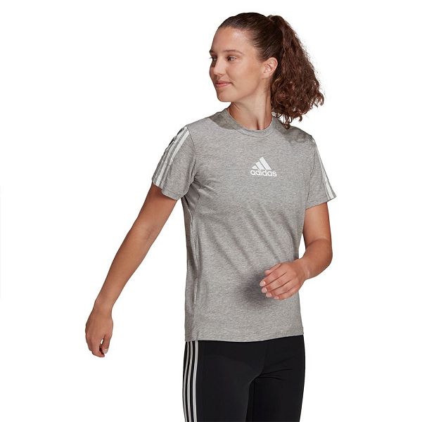 Grey Women's Adidas TC Short Sleeve T Shirts | 0328541-LG