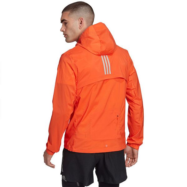 Orange Men's Adidas Marathon Jackets | 0315689-FA