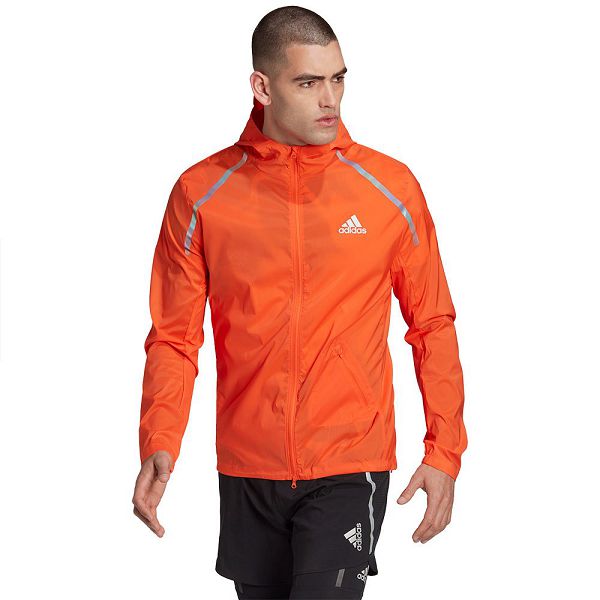 Orange Men's Adidas Marathon Jackets | 0315689-FA