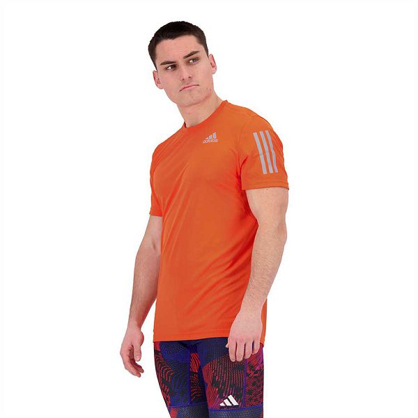 Orange Men's Adidas Own The Run Short Sleeve T Shirts | 5419706-BQ