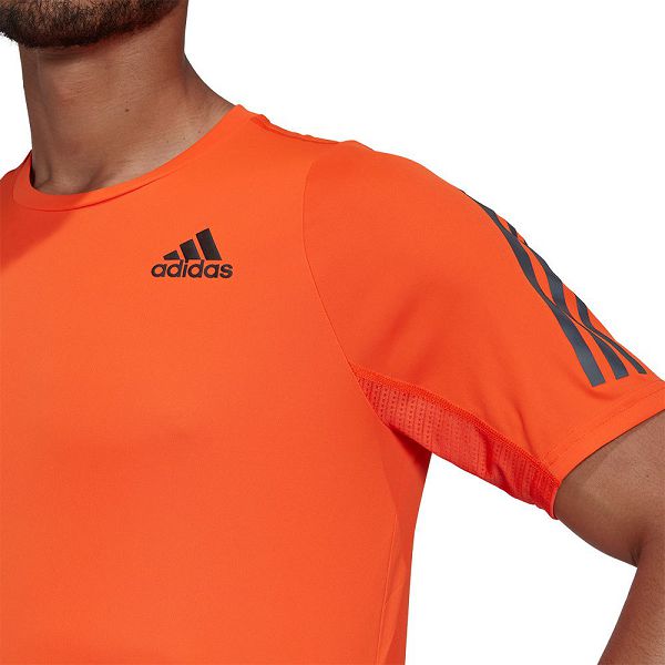 Orange Men's Adidas Run Icon Short Sleeve T Shirts | 6842017-NF