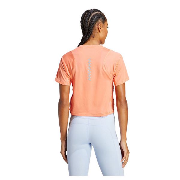 Orange Women's Adidas Fast Crop Short Sleeve T Shirts | 2758091-NK