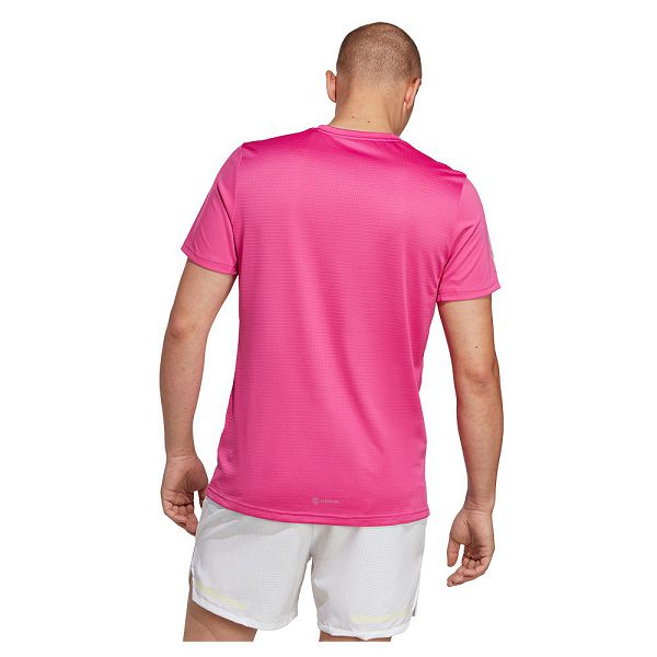 Pink Men's Adidas Own The Run Short Sleeve T Shirts | 2406785-OR