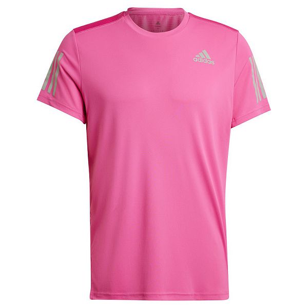 Pink Men's Adidas Own The Run Short Sleeve T Shirts | 2406785-OR