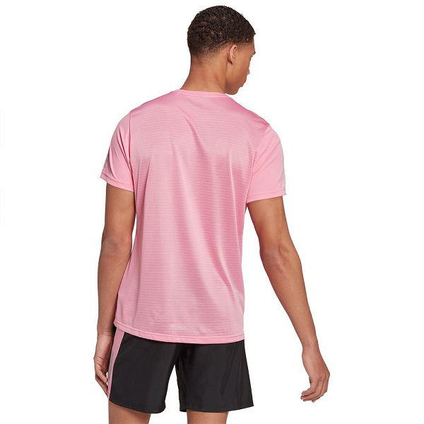 Pink Men's Adidas Own The Run Short Sleeve T Shirts | 7685013-HG