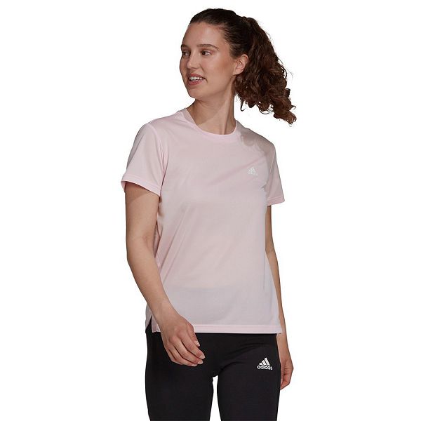 Pink Women\'s Adidas 3 Stripes Short Sleeve T Shirts | 7986021-KU