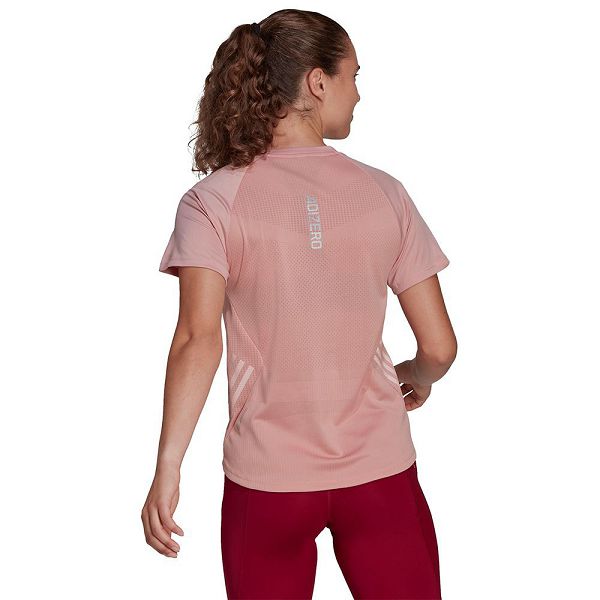 Pink Women's Adidas Adizero Short Sleeve T Shirts | 7256408-VE