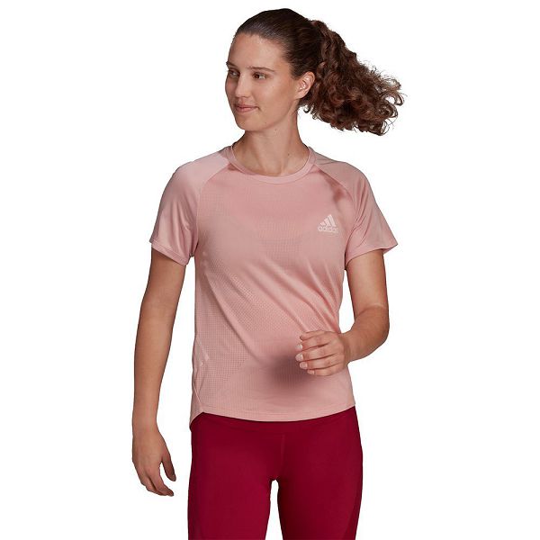 Pink Women\'s Adidas Adizero Short Sleeve T Shirts | 7256408-VE