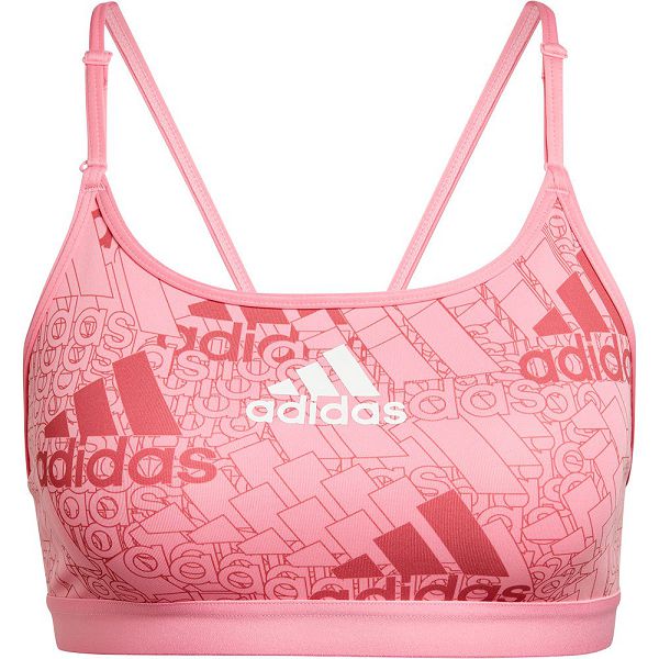 Pink Women's Adidas Aeroreact Light-Support Printed Sports Bra | 2710385-IK