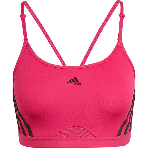 Pink Women's Adidas Aeroreact Light-Support 3 Stripes Sports Bra | 4791835-LT