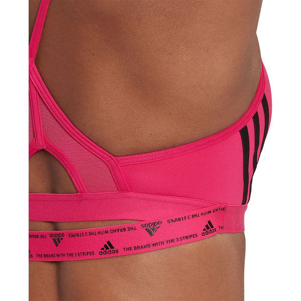 Pink Women's Adidas Aeroreact Light-Support 3 Stripes Sports Bra | 4791835-LT