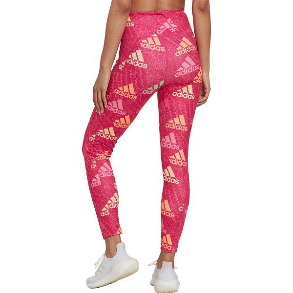 Pink Women's Adidas Essentialsnd Love 7/8 Leggings | 4013572-VL