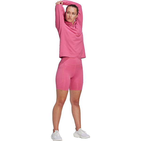 Pink Women's Adidas Otr Half Zip Sweatshirts | 3542781-EQ