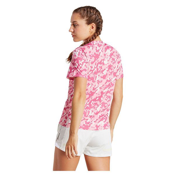 Pink Women's Adidas Own The Run Aop Short Sleeve T Shirts | 9725438-GV