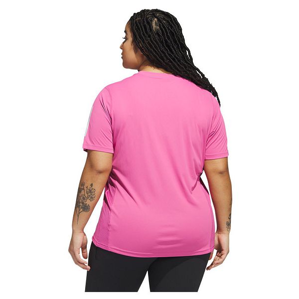 Pink Women's Adidas Own The Run Short Sleeve T Shirts | 3854719-RE