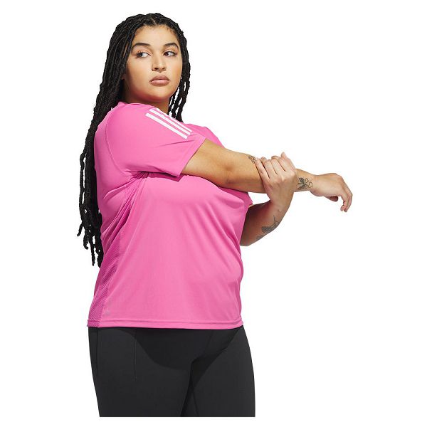 Pink Women's Adidas Own The Run Short Sleeve T Shirts | 3854719-RE