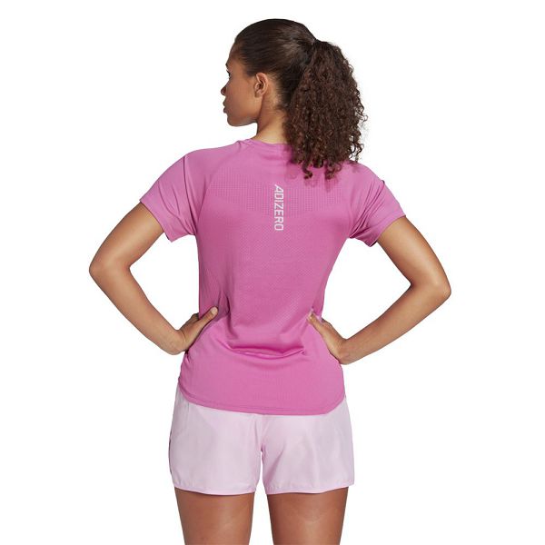 Pink Women's Adidas Parley Adizero Short Sleeve T Shirts | 2315870-YB