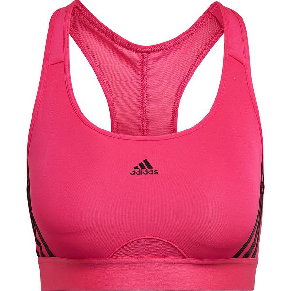 Pink Women's Adidas Power Medium-Support 3 Stripes Sports Bra | 2573048-CU